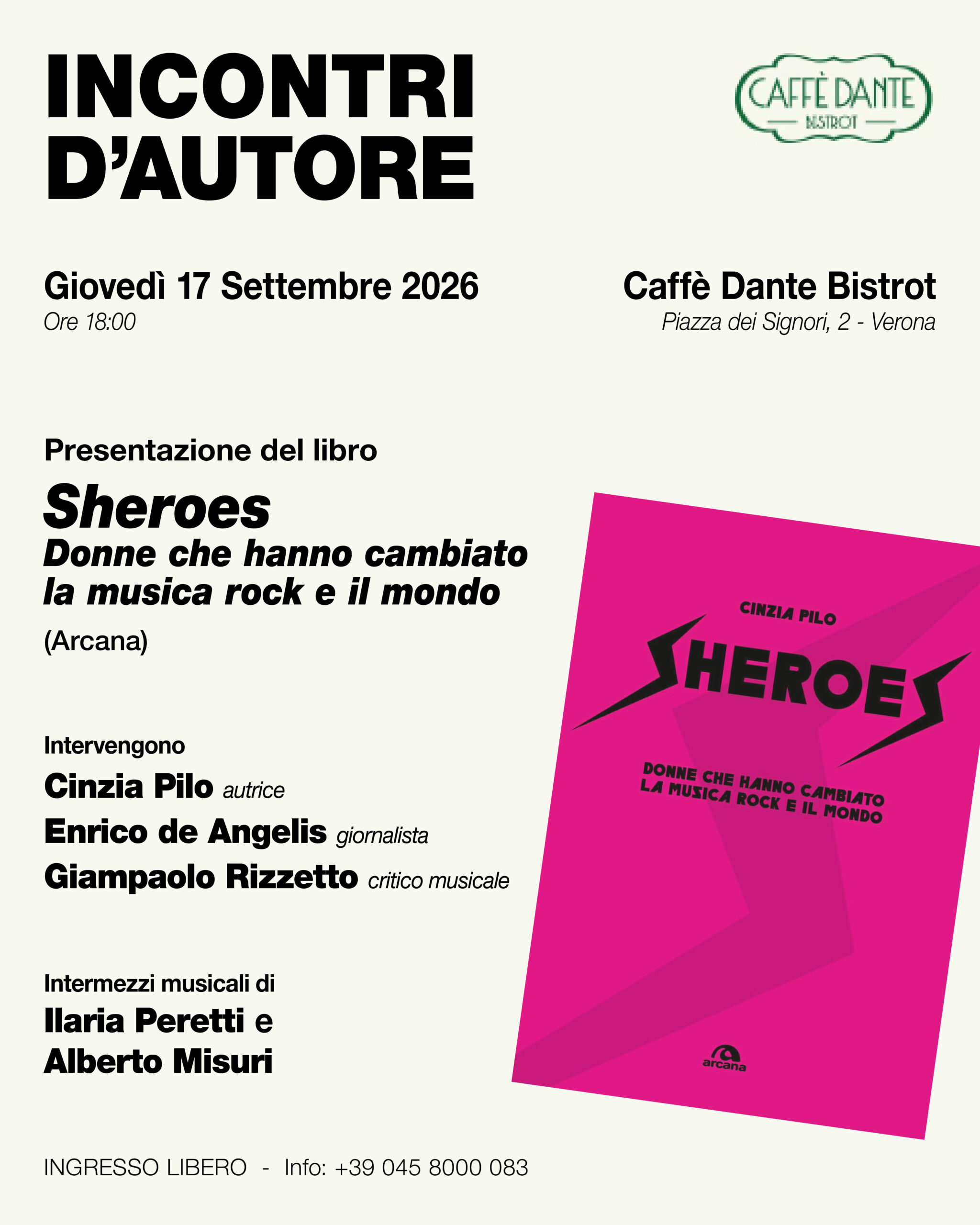 Riparte la stagione autunnale al Caffè Dante Bistrot con Incontri d’Autore.